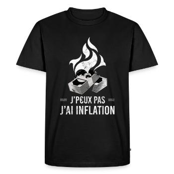 Je Peux Pas J'ai Inflation Humour - T-shirt Premium bio Homme - noir - Devant - Nico (187cm)