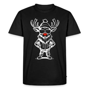 Idée cadeau de Noël renne - T-shirt Premium bio Homme - noir - Devant - Nico (187cm)