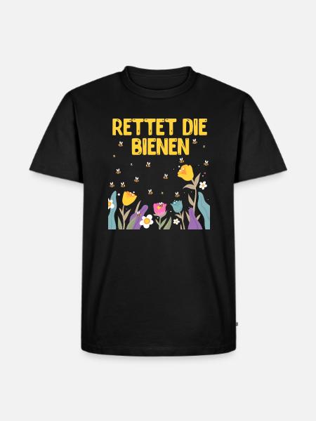Rettet Die Bienen Imkerei Earth Day Naturschutz - Männer Premium Bio T-Shirt - Schwarz