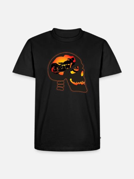 Biker Skull - Men's Premium Organic T-Shirt - black