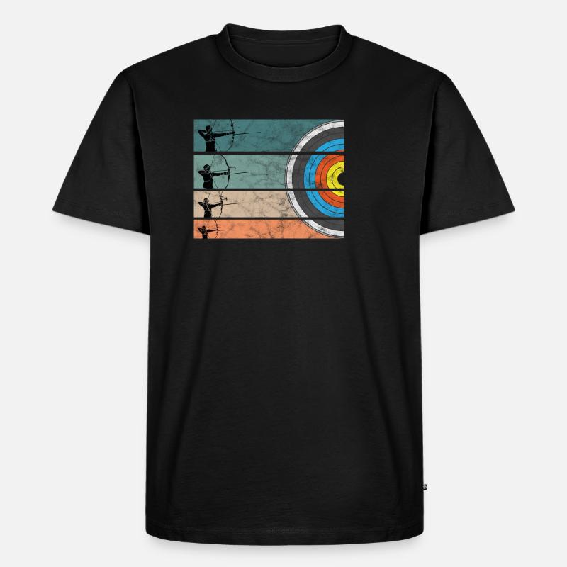 Bogenschiessen Bogenschütze Bogen Pfeil Langbogen - Männer Premium Bio T-Shirt - Schwarz