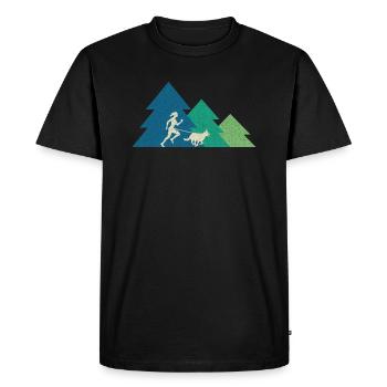 Canicross cross-country run with dog Canicross runner - Men's Premium Organic T-Shirt - black - Front - Nico (187cm)