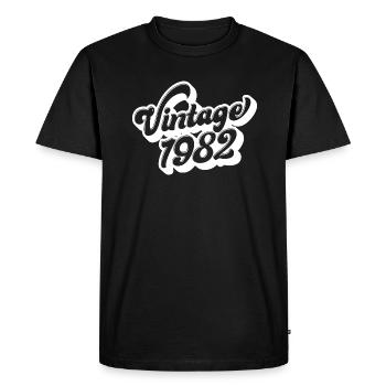 Millésime 1982, 40 ans, cadeau de 40e anniversaire - T-shirt Premium bio Homme - noir - Devant - Nico (187cm)