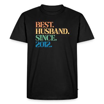 Meilleur mari depuis 2012, cadeau d’anniversaire de 11 ans - T-shirt Premium bio Homme - noir - Devant - Nico (187cm)