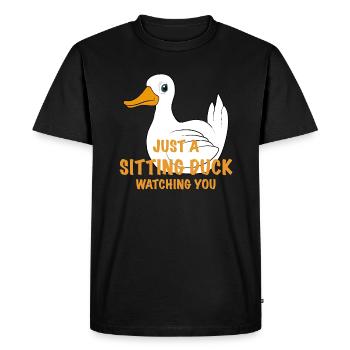 Funny duck saying - Men's Premium Organic T-Shirt - black - Front - Nico (187cm)