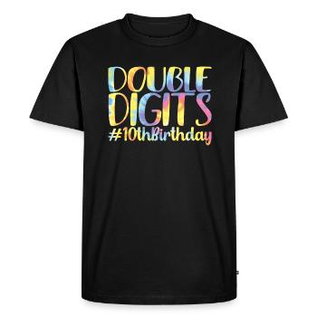 Cadeau de 10e anniversaire, 10 ans, pour garçons et filles - T-shirt Premium bio Homme - noir - Devant - Nico (187cm)