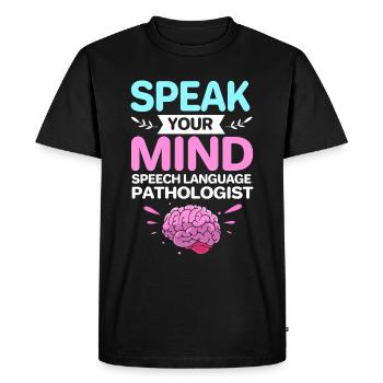 Speech Therapist Speech Therapy Speech Therapist - Men's Premium Organic T-Shirt - black - Front - Nico (187cm)