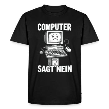 Computer says no - retro look - Men's Premium Organic T-Shirt - black - Front - Nico (187cm)