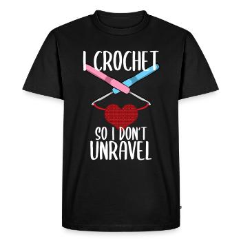 I Crochet So I Don't Unravel Funny Crochet - Men's Premium Organic T-Shirt - black - Front - Nico (187cm)