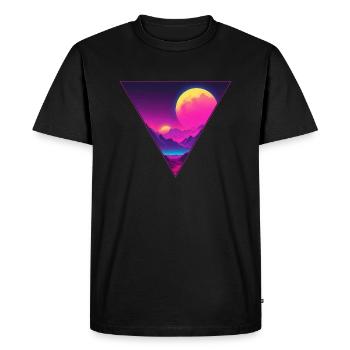 Double Lune - T-shirt Premium bio Homme - noir - Devant - Nico (187cm)