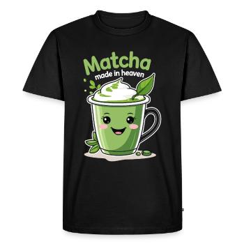 Cute matcha design - Made in Heaven - Men's Premium Organic T-Shirt - black - Front - Nico (187cm)