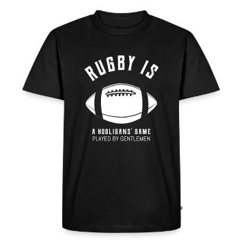 Rugby jouer messieurs sport - T-shirt Premium bio Homme - noir - Devant - Nico (187cm)