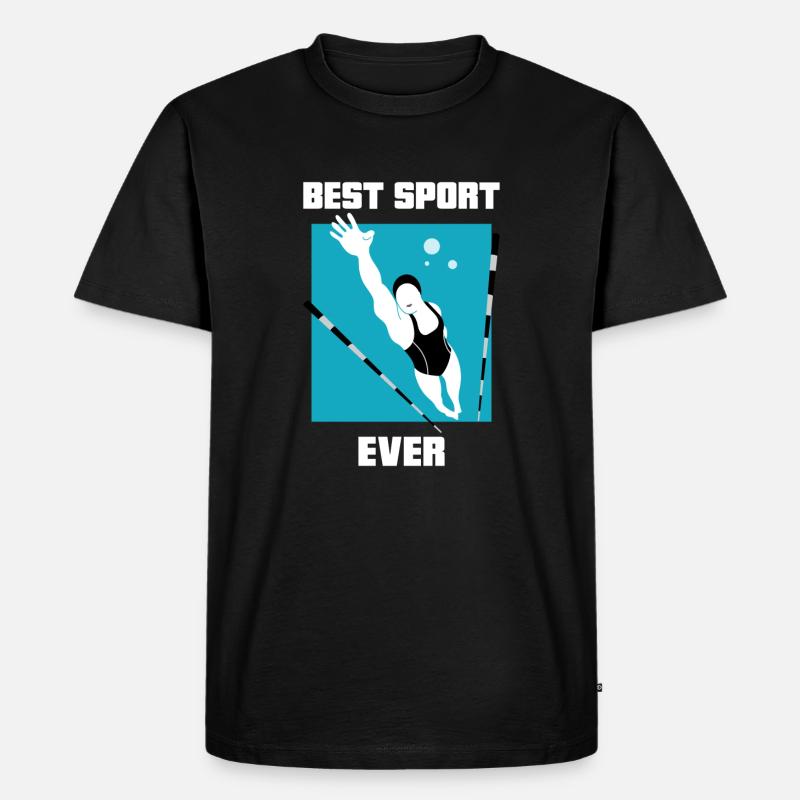 schwimmen - Männer Premium Bio T-Shirt - Schwarz