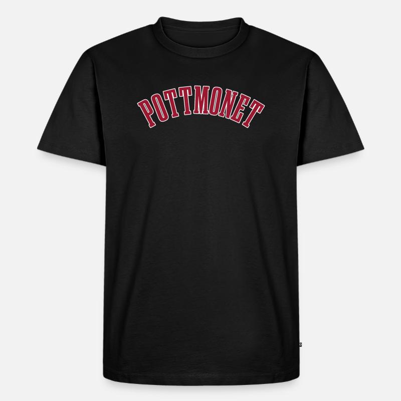 POTTMONET RED - Männer Premium Bio T-Shirt - Schwarz