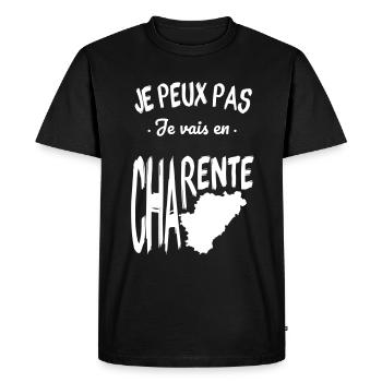 Je peux pas je vais en Charente - T-shirt Premium bio Homme - noir - Devant - Nico (187cm)