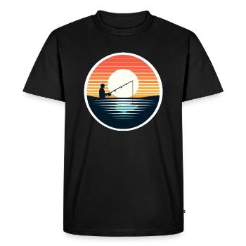 Fishing Angler Fishing Retro - Men's Premium Organic T-Shirt - black - Front - Nico (187cm)