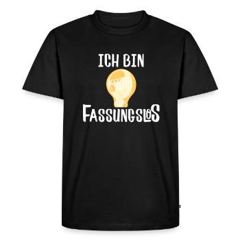 Stunned light bulb without socket I physics teacher - Men's Premium Organic T-Shirt - black - Front - Nico (187cm)