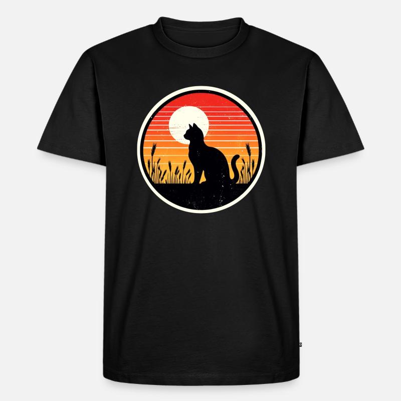 Katze - Männer Premium Bio T-Shirt - Schwarz