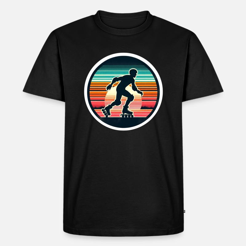 Inline Skating - Männer Premium Bio T-Shirt - Schwarz