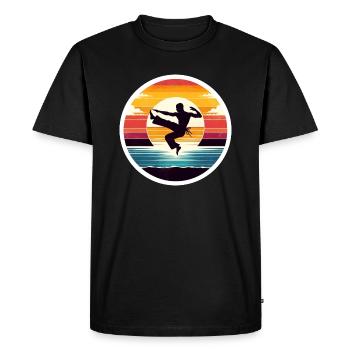 Cadeau de combattant de capoeira - T-shirt Premium bio Homme - noir - Devant - Nico (187cm)