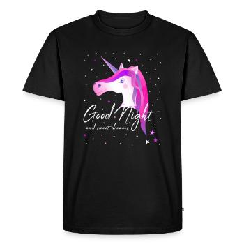 Unicorn good night Sleep Shirt - Men's Premium Organic T-Shirt - black - Front - Nico (187cm)