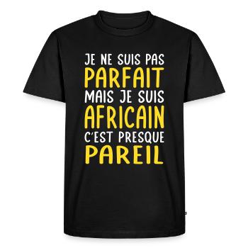 Je ne suis pas parfait mais je suis Africain - T-shirt Premium bio Homme - noir - Devant - Nico (187cm)