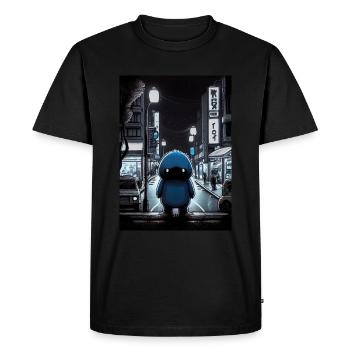 Anime Art | Cute Blue Monster - Männer Premium Bio T-Shirt - Schwarz - Vorne - Nico (187cm)