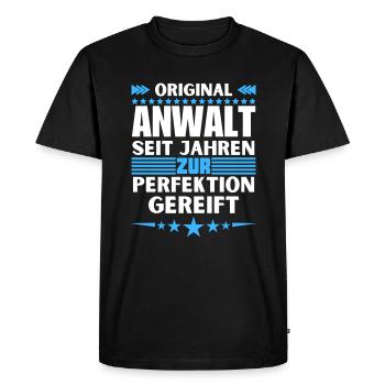 Lawyer matured to perfection - Men's Premium Organic T-Shirt - black - Front - Nico (187cm)