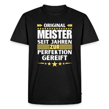 Des maîtres mûris à la perfection - T-shirt Premium bio Homme - noir - Devant - Nico (187cm)