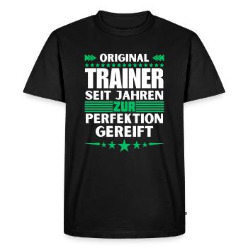 Des entraîneurs mûris à la perfection - T-shirt Premium bio Homme - noir - Devant - Nico (187cm)