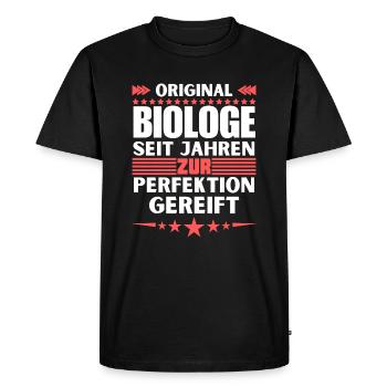 Biologiste mûri à la perfection - T-shirt Premium bio Homme - noir - Devant - Nico (187cm)