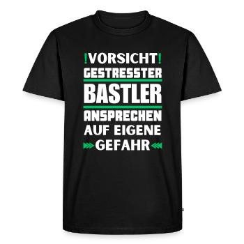 Ne parlez pas à des amateurs stressés ! - T-shirt Premium bio Homme - noir - Devant - Nico (187cm)