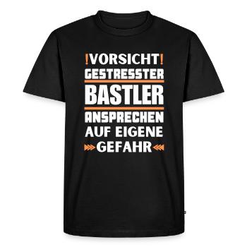 Ne parlez pas à des amateurs stressés ! - T-shirt Premium bio Homme - noir - Devant - Nico (187cm)