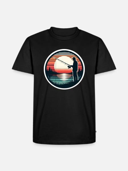 Pêcheur Pêcheur Pêche Rétro - T-shirt Premium bio Homme - noir
