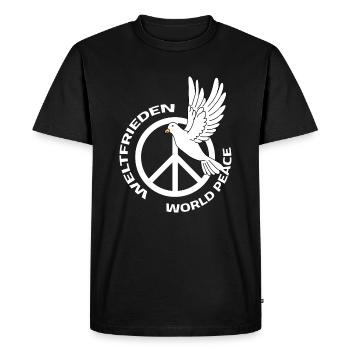 Paix dans le monde Journée mondiale de la paix Colombe de la paix - T-shirt Premium bio Homme - noir - Devant - Nico (187cm)