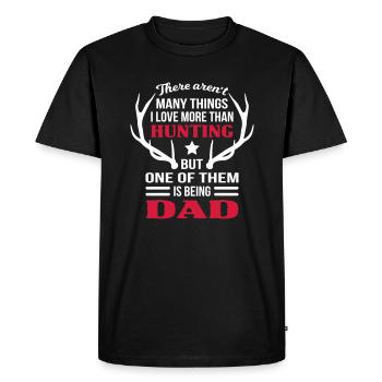 La chasse d'amour est papa - T-shirt Premium bio Homme - noir - Devant - Nico (187cm)