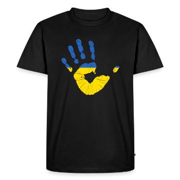 Drapeau Ukraine Drapeau ukrainien drapeau ukrainien - T-shirt Premium bio Homme - noir - Devant - Nico (187cm)
