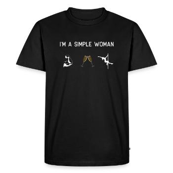 Je suis une femme simple muscles vin mousseux pole dance - T-shirt Premium bio Homme - noir - Devant - Nico (187cm)