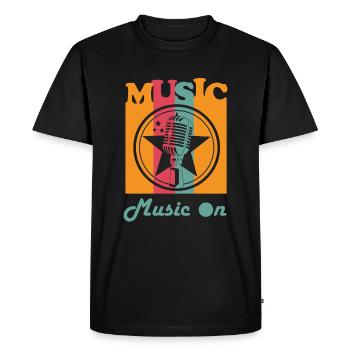 Music Stage - Men's Premium Organic T-Shirt - black - Front - Nico (187cm)