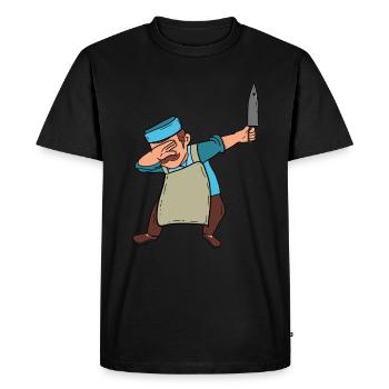 Dabbing Butcher - Men's Premium Organic T-Shirt - black - Front - Nico (187cm)