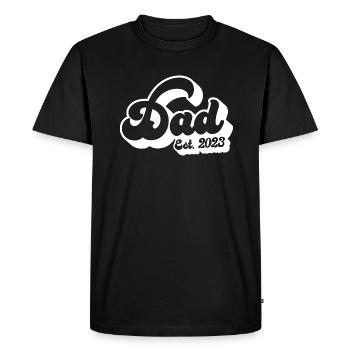 Papa est. 2023, Papa en devenir, Annonce de grossesse - T-shirt Premium bio Homme - noir - Devant - Nico (187cm)