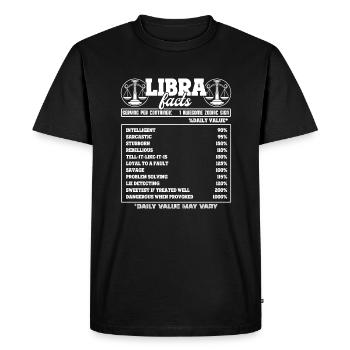 Libra Libra Facts Horoscope - Men's Premium Organic T-Shirt - black - Front - Nico (187cm)