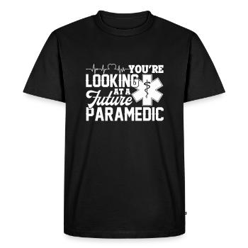 Paramedic Looking At A Future Paramedic - Men's Premium Organic T-Shirt - black - Front - Nico (187cm)