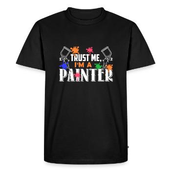 Painter Trust Me I'm A Painter - Men's Premium Organic T-Shirt - black - Front - Nico (187cm)