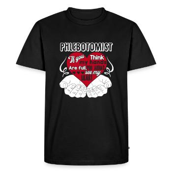Phlebotomist Phlebotomist Full Heart - Men's Premium Organic T-Shirt - black - Front - Nico (187cm)