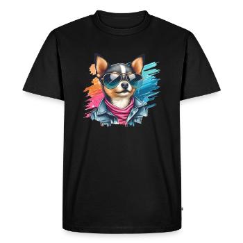 Chihuahua Splash Art - T-shirt Premium bio Homme - noir - Devant - Nico (187cm)