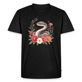 Nouvel An lunaire - Serpent 2025 - T-shirt Premium bio Homme - noir - Devant - Nico (187cm)