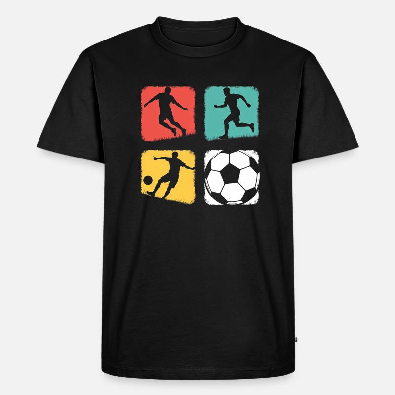 Fussball Design - Junge & Mädchen - Männer Premium Bio T-Shirt - Schwarz