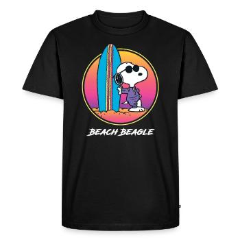 Peanuts Snoopy Cool Surfen Strand Urlaub - Männer Premium Bio T-Shirt - Schwarz - Vorne - Nico (187cm)