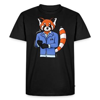 Red Panda Tuxedo - Men's Premium Organic T-Shirt - black - Front - Nico (187cm)